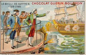 Pierre Andre de Suffren, victor over the British fleet off India by French School